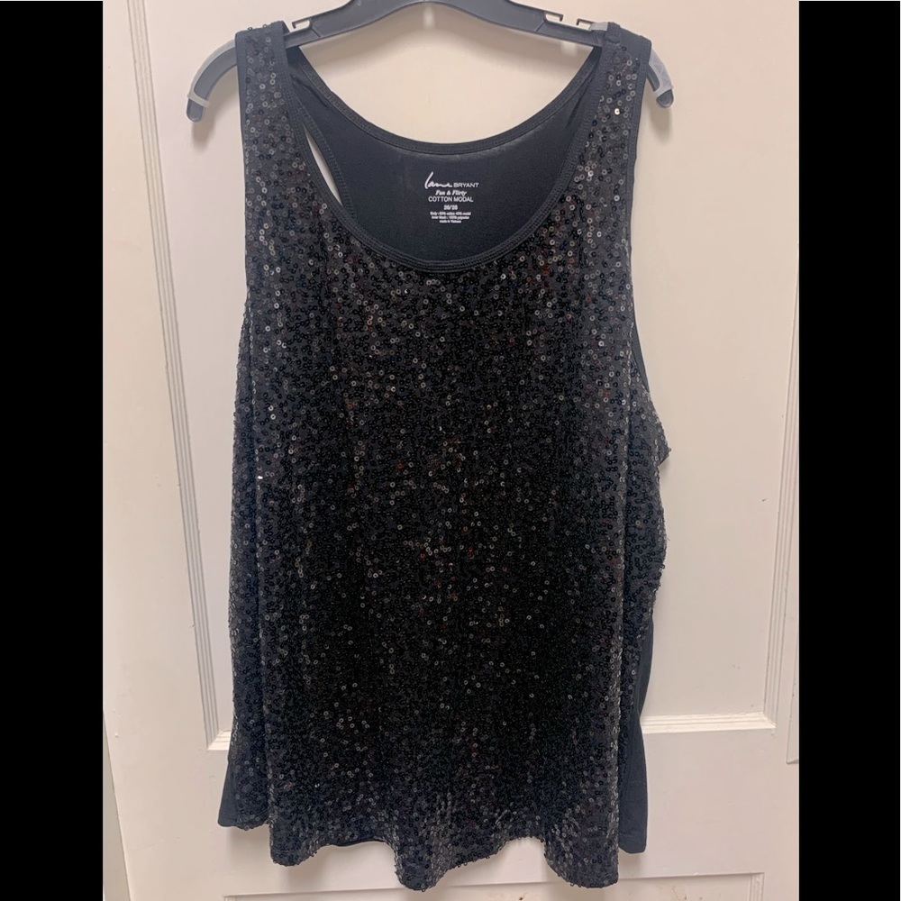 LANE BRYANT 26/28 Black Sequined Camisole